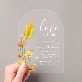 Love is in Bloom Spring Wildflower Bridal Shower Acryleinladungen