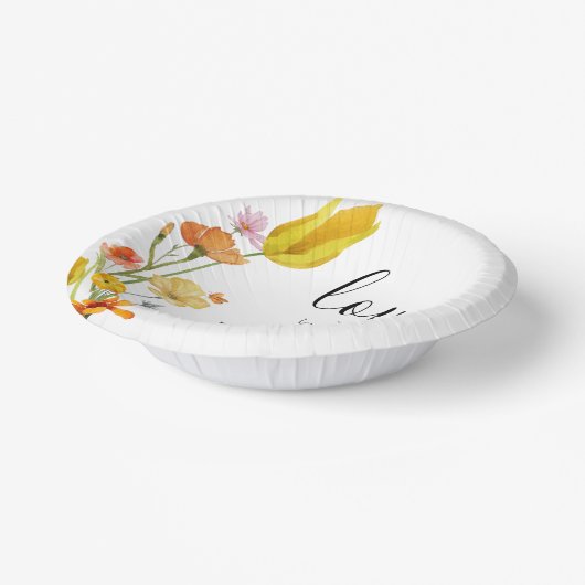 Love is in Bloom Spring Wildflower Bridal Shower Pappteller (Gewinkelt)