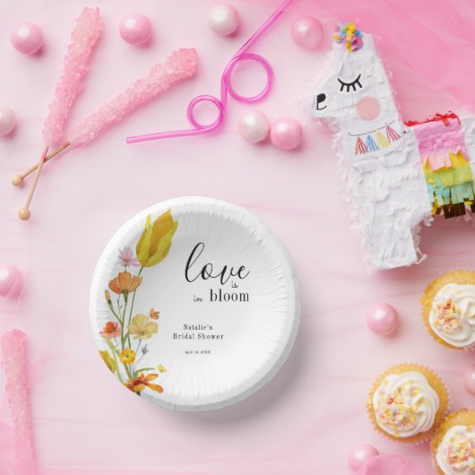 Love is in Bloom Spring Wildflower Bridal Shower Pappteller (Party)