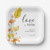 Love is in Bloom Spring Wildflower Bridal Shower Pappteller (Vorderseite)