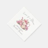 Love Is In Bloom Teal Floral Bridal Shower Serviette (Ecke)