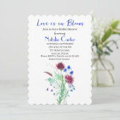 Love is in Bloom Thistle Floral Bridal Shower  Einladung (Stehend Vorderseite)