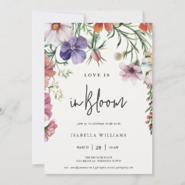 Love is in Bloom Watercolor Floral Bridal Shower Einladung
