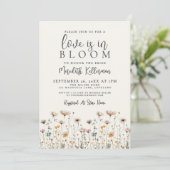 Love Is In Bloom Wildflower Bridal Shower Einladung (Stehend Vorderseite)