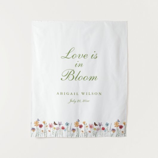 Love Is in Bloom Wildflower Bridal Shower Wandteppich (Vorderseite)