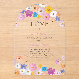 Love is in Bloom Wildflower Garden Bridal Shower Acryleinladungen