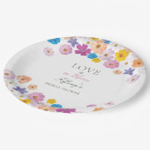 Love is in Bloom Wildflower Garden Bridal Shower Pappteller (Schrägansicht)