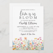 Love Is In Bloom Wildflowers Bridal Shower Einladung (Vorne/Hinten)