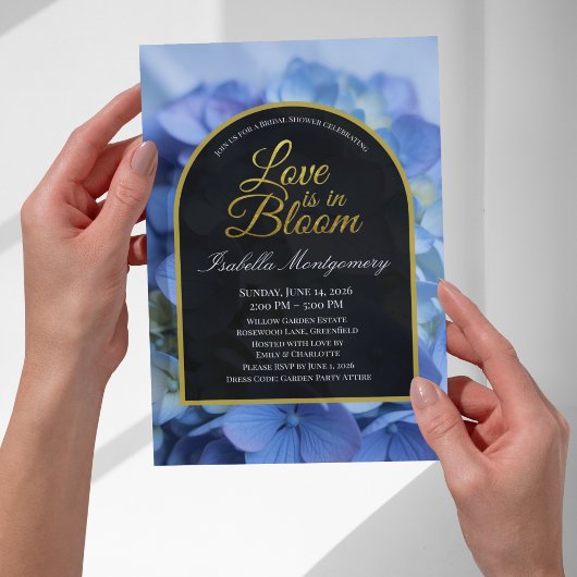 Love Is in Bloom Zarte Blaue Hortensie Einladung