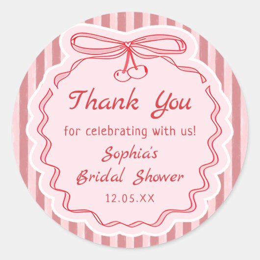 Love is in the Air Bow Bridal Shower Sticker (Vorderseite)