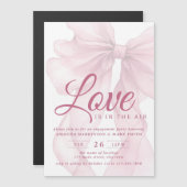 Love Is In The Air Bow Mauve Engagement Party Magneteinladung (Vorne/Hinten)