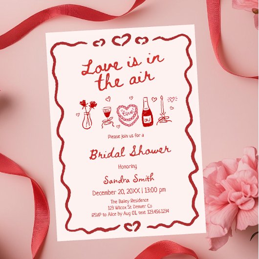 Love Is In The Air Bridal Shower Einladung