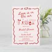 Love Is In The Air Bridal Shower Einladung (Stehend Vorderseite)
