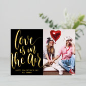 Love Is In The Air Custom Photo Valentine's Day  Folien Feiertagskarte (Stehend vorne)