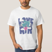 Love Is In The Air – Cute Bird & Heart Romantic T-Shirt (Vorderseite)