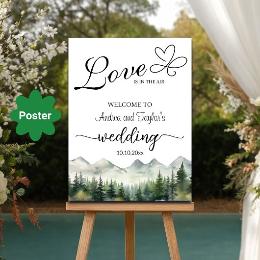 Love is in the Air Elegant Wedding Welcome Poster