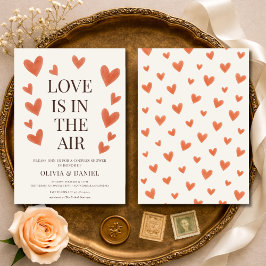 Love is in the Air Hearts Couples Shower Einladung