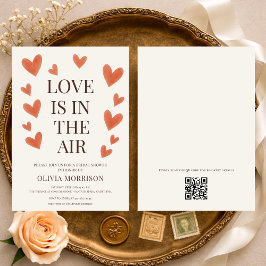 Love is in the Air Hearts QR Code Bridal Shower Einladung