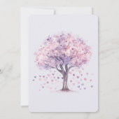 Love is in the air Lavender Hearts Tree Wedding Einladung (Rückseite)