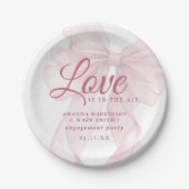 Love Is In The Air Mauve Pink Bow Engagement Pappteller (Vorderseite)
