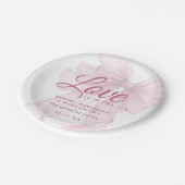 Love Is In The Air Mauve Pink Bow Engagement Pappteller (Schrägansicht)