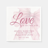Love Is In The Air Mauve Pink Bow Engagement Serviette (Vorderseite)