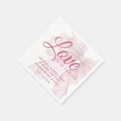 Love Is In The Air Mauve Pink Bow Engagement Serviette (Ecke)