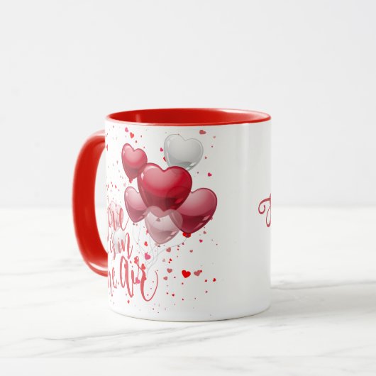 Love  Is In The Air Personalized Mug Tasse (Vorderseite Links)