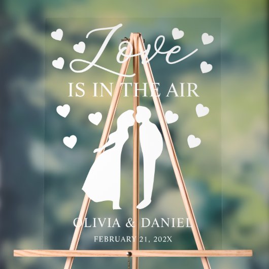 Love is in the Air Personalized Wedding Acrylschild (Neutral)