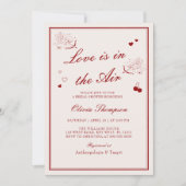 Love is in the Air Valentine Bridal Shower Einladung (Vorderseite)