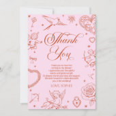 Love Is In The Air Valentine's Day Bridal Shower Dankeskarte (Vorderseite)