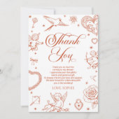 Love Is In The Air Valentinstag Brautparty Dankeskarte (Vorderseite)