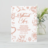Love Is In The Air Valentinstag Brautparty Dankeskarte (Stehend Vorderseite)