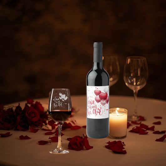 Love Is In The Air Wine Label Set Weinetikett