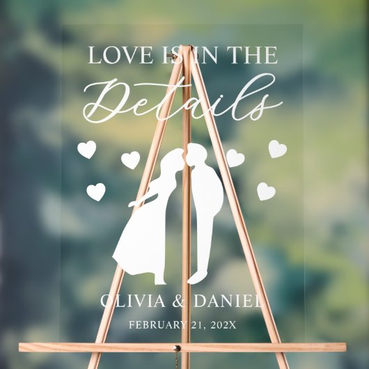 Love is in the Details Personalized Wedding Acrylschild (Neutral)