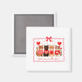 Love Is In The Fur Cat Lovers Valentines Cute Cats Magnet (Vorderseite/Rückseite)