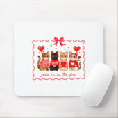 Love Is In The Fur Cat Lovers Valentines Cute Cats Mousepad (Mit Mouse)