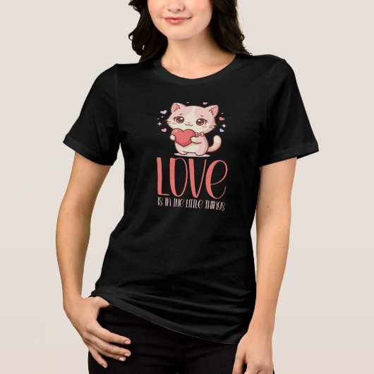Love is in The Little Things Cat Tri-Blend Shirt (Vorderseite)