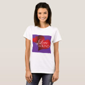 Love is Kind--Red Hearts Purple--White W T-Shirt (Vorne ganz)