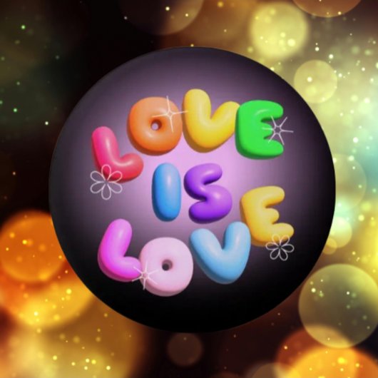 Love Is Love 3D-Regenbogen-Stolz-Button Button