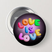 Love Is Love 3D-Regenbogen-Stolz-Button Button (Vorne & Hinten)