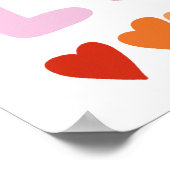 LOVE IS LOVE Colorful Pink Purple Lesbian Pride Poster (Ecke)