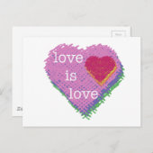 Love is Love Heart Postcard Postkarte (Vorne/Hinten)
