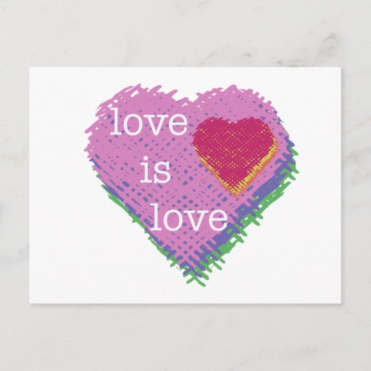 Love is Love Heart Postcard Postkarte (Vorderseite)