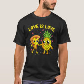 Love Is Love Pineapple Pizza Forbidden Valentines T-Shirt (Vorderseite)