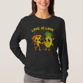Love Is Love Pineapple Pizza Forbidden Valentines  T-Shirt (Vorderseite)