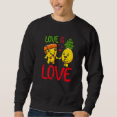 Love Is Love Pineapple Pizza Funny Valentine's Day Sweatshirt (Vorderseite)