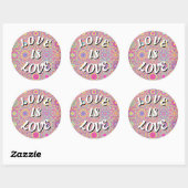 Love Is Love Pride Classic Round Sticker (Blatt)