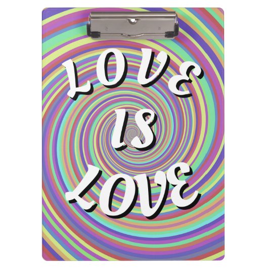 Love Is Love Pride Klemmbrett (Vorderseite)