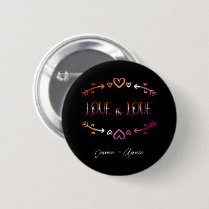 Love is Love Pride Monat Lesben-Paar-Button Button